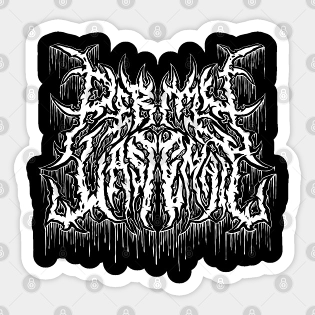 Per My Last Email - Death Metal Logo Sticker by Brootal Branding